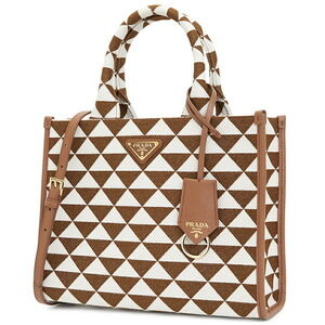 Prada Bag talco tobacco Symbole Tote Brown Embroidered